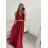 Šaty elegantné spoločenské na ramienka dámske (S/M ONE SIZE) TALIANSKA MÓDA IMM22fs52571 svetlo ružová S/M