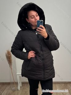 Bunda s kapucí dámská nadrozměr (54-62) Nat227069 černá