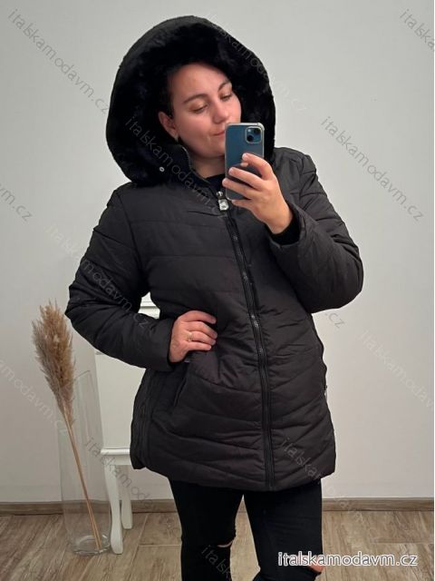 Bunda s kapucňou dámska nadrozmer (54-62) Nat227069 čierna