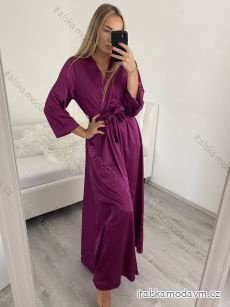 Šaty dlouhé elegantní společenské dlouhý rukáv dámské (S/M ONE SIZE) ITALSKÁ MÓDA IMPSH2255183/DR