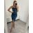Šaty elegantné spoločenské na ramienka dámske (S/M ONE SIZE) TALIANSKA MÓDA IMPSH2210078/DR S/M čierna