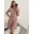 Šaty elegantný dlhý rukáv dámske (S/M/L ONE SIZE) TALIANSKA MÓDA IMWB22222/DR S/M vínová