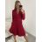 Šaty elegantný dlhý rukáv dámske (S/M/L ONE SIZE) TALIANSKA MÓDA IMWB22222/DR S/M vínová