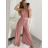 Overal dlouhý letní variabilní zavazování icecool dámské (S/M ONE SIZE) ITALSKÁ MÓDA IMM22377/DR starorůžová