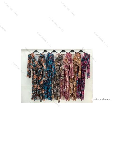 Šaty elegantný dlhý rukáv dámske (S/M ONE SIZE) TALIANSKA MÓDA IMPDY22HEF1125