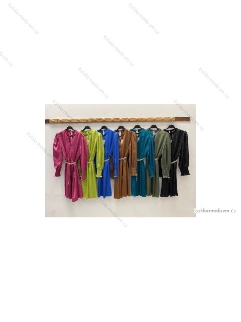 Šaty elegantný dlhý rukáv dámske (S/M ONE SIZE) TALIANSKA MÓDA IMPDY22MDUE22556