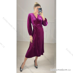 Šaty elegantní dlouhý rukáv dámské (S/M ONE SIZE) ITALSKÁ MÓDA IMPBB22F12390