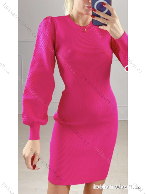 Šaty elegantný dlhý rukáv dámske (S/M ONE SIZE) TALIANSKA MÓDA IMPBB22M50205