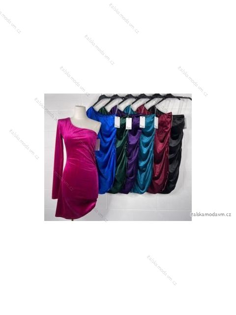 Šaty elegantný dlhý rukáv dámske (S/M ONE SIZE) TALIANSKA MÓDA IMPBB22B22276