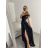 Šaty carmen dlouhé na ramínka elegantní saténové dámské (S/M ONE SIZE) ITALSKÁ MÓDA IMPBB22B22735/DR bílá