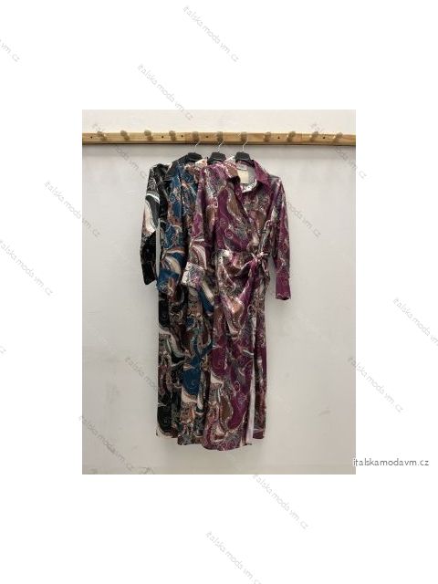 Šaty elegantné košeľové dlhý rukáv dámske (S/M ONE SIZE) TALIANSKA MÓDA IMPDY22ls18176