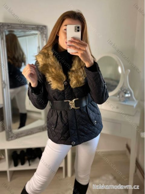 Bunda s kožešinou dámská (s-2xl) HA-LIE L2039/A/DR