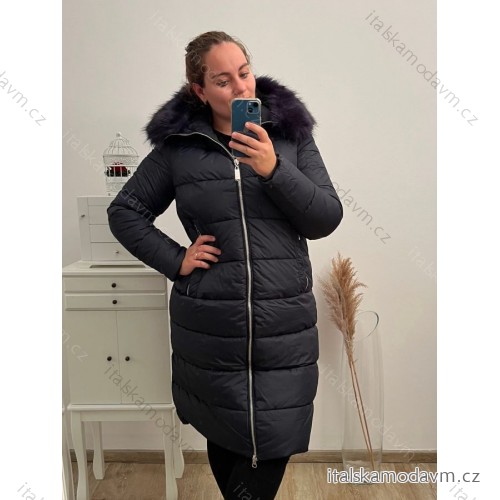 Kabát zimní dámský nadrozměr (3XL-7XL) LIBLAND LIB22LD-7688B tmavě modrá 7XL