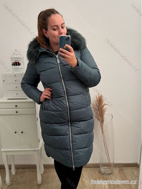 Kabát zimný dámsky nadrozmer (3XL-7XL) LIBLAND LIB22LD-7688B tmavě zelená 5XL