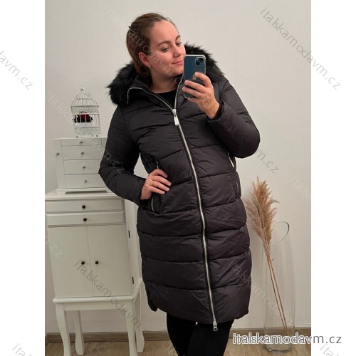 Kabát zimní dámský nadrozměr (3XL-7XL) LIBLAND LIB22LD-7688B Černá 3XL