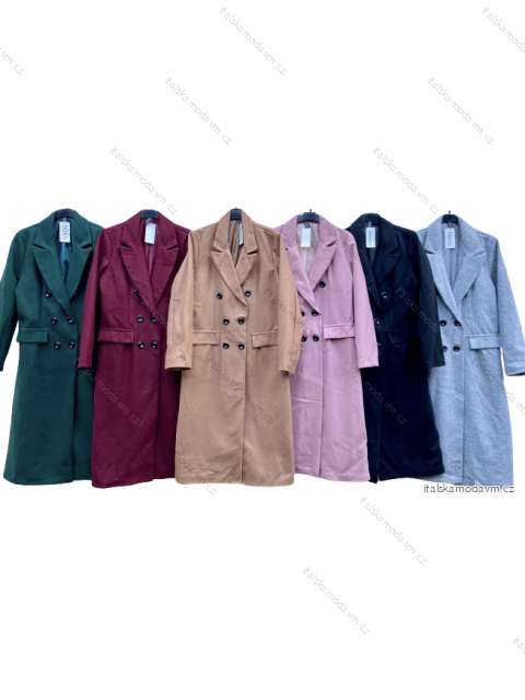 Kabát flaušový dlouhý dámský (S-2XL) ITALSKÁ MÓDA IMD22902/1KS