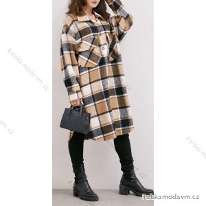 Kabát dlouhý na knolíčky dámský nadroměr (XL/2XL ONE SIZE) ITALSKÁ MÓDA IMD22928