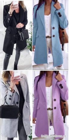Kabát flaušový dlouhý rukáv dámský (S/M ONE SIZE) ITALSKÁ MÓDA IMPLI223005