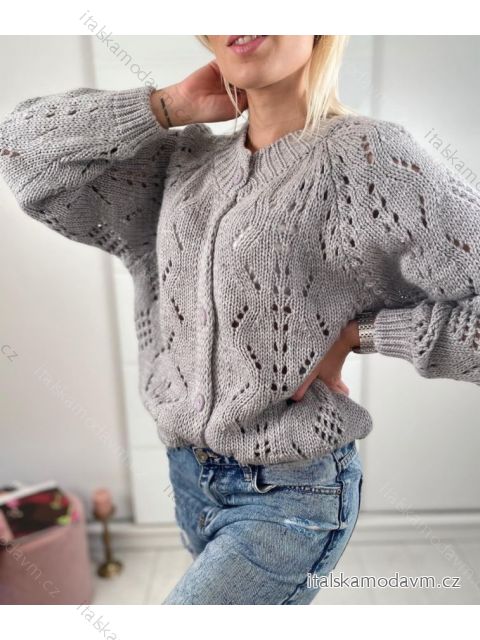 Sveter na gombíky dlhý rukáv dámsky (S/M ONE SIZE) TALIANSKA MÓDA IMPLI22002