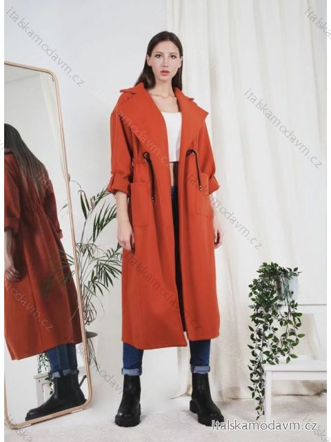 Kabát jesenný dlhý rukáv dámsky (S/M ONE SIZE) TALIANSKA MÓDA IMPLI229544