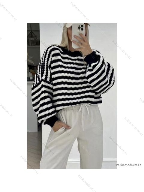 Sveter dlhý rukáv dámsky (S/M ONE SIZE) TALIANSKA MÓDA IMPBB22J3226