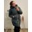 Bunda s kapucňou dlhý rukáv dámsky (S-2XL) TALIANSKA MÓDA IMT22024 smaragdová 5XL