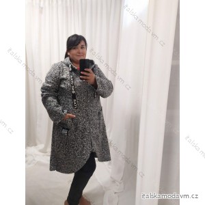 Kabát beránek se zipem s kapucí dámská nadrozměr (XL/2XL ONE SIZE) ITALSKÁ MÓDA IM422840
