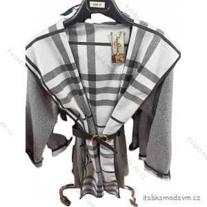 Kabát/cardigan s páskem dlouhý rukáv dámský (S-2XL) ITALSKÁ MÓDA IMT22015