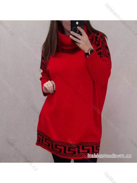 Šaty pletené s rolákom dlhý rukáv dámske nadrozmer (4XL/5XL ONE SIZE) TALIANSKA MóDA IM4212627