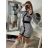 Šaty úpletové dlhý rukáv dámske (S/M ONE SIZE) TALIANSKA MODA IMBM22473