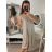 Šaty elegantní na ramínka dámské (S/M ONE SIZE) ITALSKÁ MÓDA IMPBR22H3104-Z1 béžová S/M