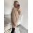 Kabát alpaka s kapucí dámský nadroměr (XL/2XL ONE SIZE) ITALSKÁ MÓDA IMD22918/DR XL/2XL hnědá