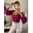 Top dlhý rukáv saténový  dámsky (S/M ONE SIZE) TALIANSKA MÓDA IMM22LS17258/DR biela S/M