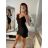 Šaty elegantní společenské na ramínka dámské (S/M ONE SIZE) ITALSKÁ MÓDA IMM22ls20784/DR Šedá tmavá S/M