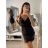 Šaty elegantní společenské na ramínka dámské (S/M ONE SIZE) ITALSKÁ MÓDA IMM22ls20784/DR Šedá tmavá S/M