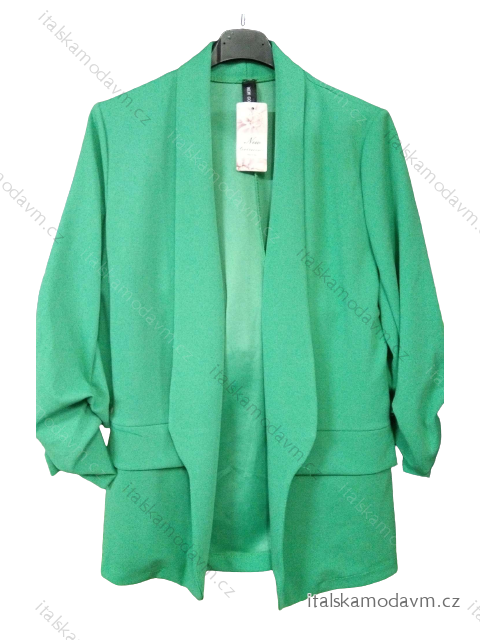Sako elegantní dlouhý rukáv dámské (S/M ONE SIZE) ITALSKÁ MÓDA IMWB22635/DR zelená