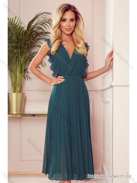 Šaty elegantné skladané bez rukávov dámske (XXL) TALIANSKA MÓDA NMC-315-1/DR