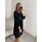 Šaty dlouhý rukáv dámské (S/M ONE SIZE) ITALSKÁ MÓDA IMPBR22A3791-R9/DR Černá S/M