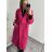 Kabát baránkový dlhý dámsky (S/M/L ONE SIZE) TALIANSKA MÓDA IMD22912/DR -   vínová -   M / L