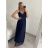 Šaty dlouhé letní elegantní společenské bez rukávu na ramínka dámské (S/M ONE SIZE) ITALSKÁ MÓDA IMPSH223670