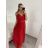 Šaty dlouhé letní elegantní společenské bez rukávu na ramínka dámské (S/M ONE SIZE) ITALSKÁ MÓDA IMPSH223670