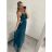 Šaty dlouhé letní elegantní společenské bez rukávu na ramínka dámské (S/M ONE SIZE) ITALSKÁ MÓDA IMPSH223670