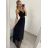 Šaty dlouhé letní elegantní společenské bez rukávu na ramínka dámské (S/M ONE SIZE) ITALSKÁ MÓDA IMPSH223670