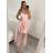 Šaty tilové elegantní bez rukávů dámské (S/M ONE SIZE) ITALSKÁ MÓDA IMM22Q52235/DUR královská modrá