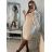 Šaty pletené oversize s rolákem dlouhý rukáv dámské (S/M/L ONE SIZE) ITALSKÁ MÓDA IMWGS223583 smaragdová S/M