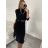 Šaty volnočasové teplé s rolákem a páskem dlouhý rukáv dámské (S/M ONE SIZE) ITALSKÁ MODA IMM22500/DR S/M fuchsiová