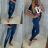 Rifle jeans zip vzadu dámské (25-29) GOURD GD2807/DR 28 modrá