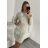 Šaty pletené dlouhý rukáv dámské (S/M/L ONE SIZE) ITALSKÁ MÓDA IMD22936/DR M/L Černá