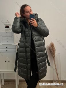 Kabát zimní dámský nadrozměr (L-3XL) LIBLAND LIB22LD-7734B smaragdová