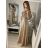 Šaty dlhé plesové elegantné na ramienka dámske (S/M ONE SIZE) TALIANSKA MÓDA IMPBB22O5728/DR hnedá